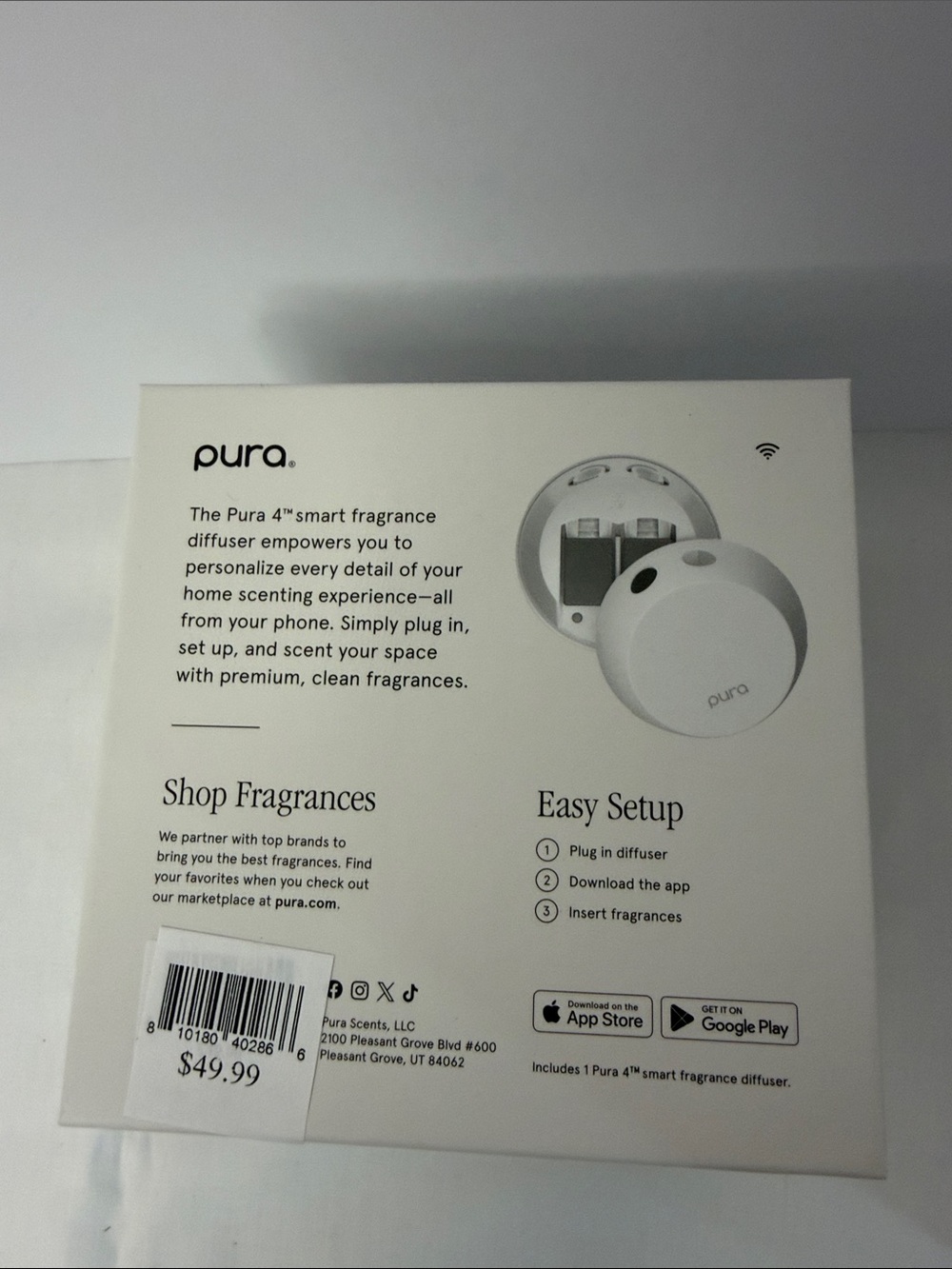 Pura Smart Fragrance Diffuser Pura 4” - Picture 2 of 4